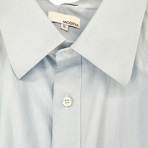 Modena Dress Shirt Mens Big 20 Light Blue Short Sleeve Cotton Polyester - Picture 2 of 6